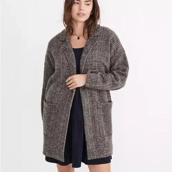 Madewell Wool Sweater Coat in Plaid - Picture 5 of 5